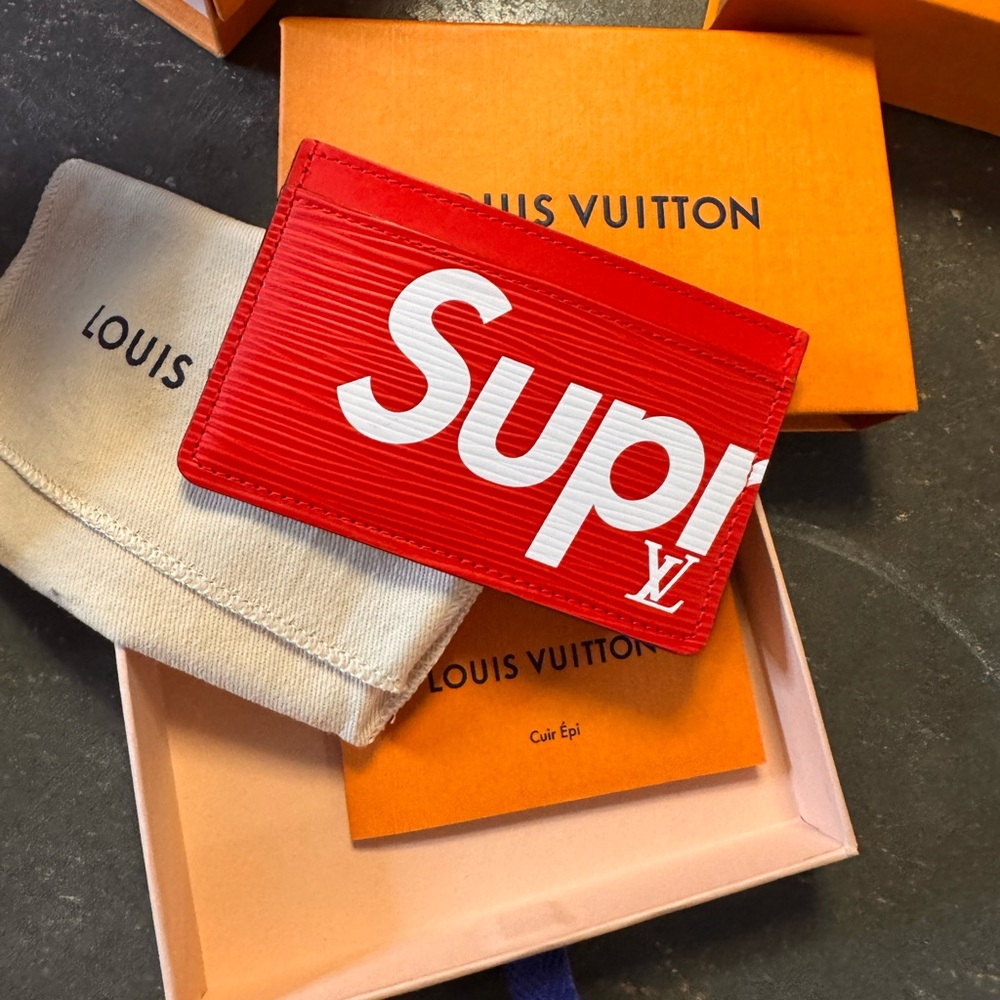 Louis Vuitton Red and White Card Holder